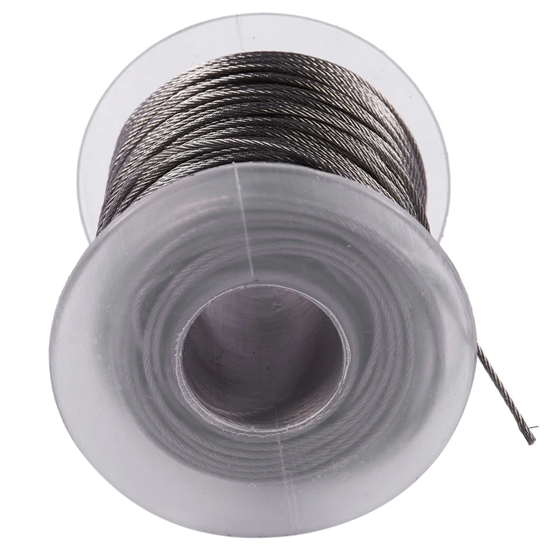 

Hoisting Lifting 7X7 1mm Dia Stainless Steel Flexible Wire Rope 177Ft with 50-Pack Aluminum Crimping Loop Sleeve
