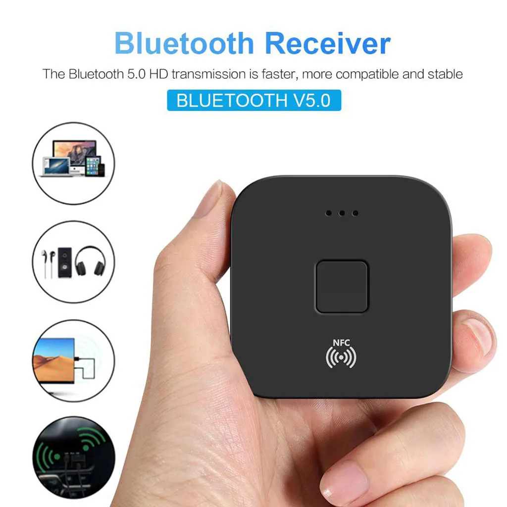 Bluetooth аудио приемник Aux + 2RCA интерфейс мобильного телефона NFC Беспроводной адаптер