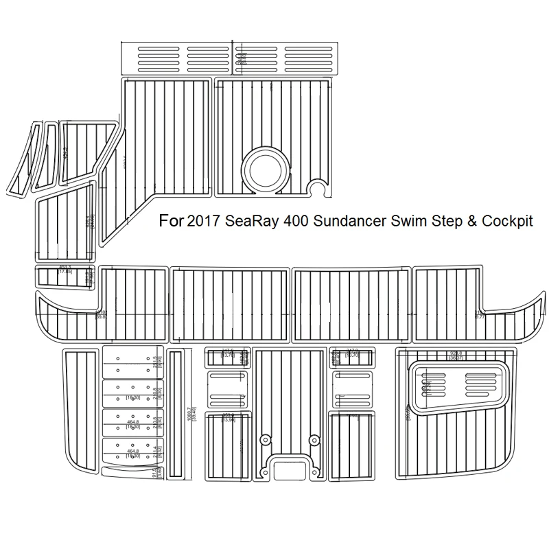 Swim Step & Cockpit Pad Boat EVA Teak Decking 1/4