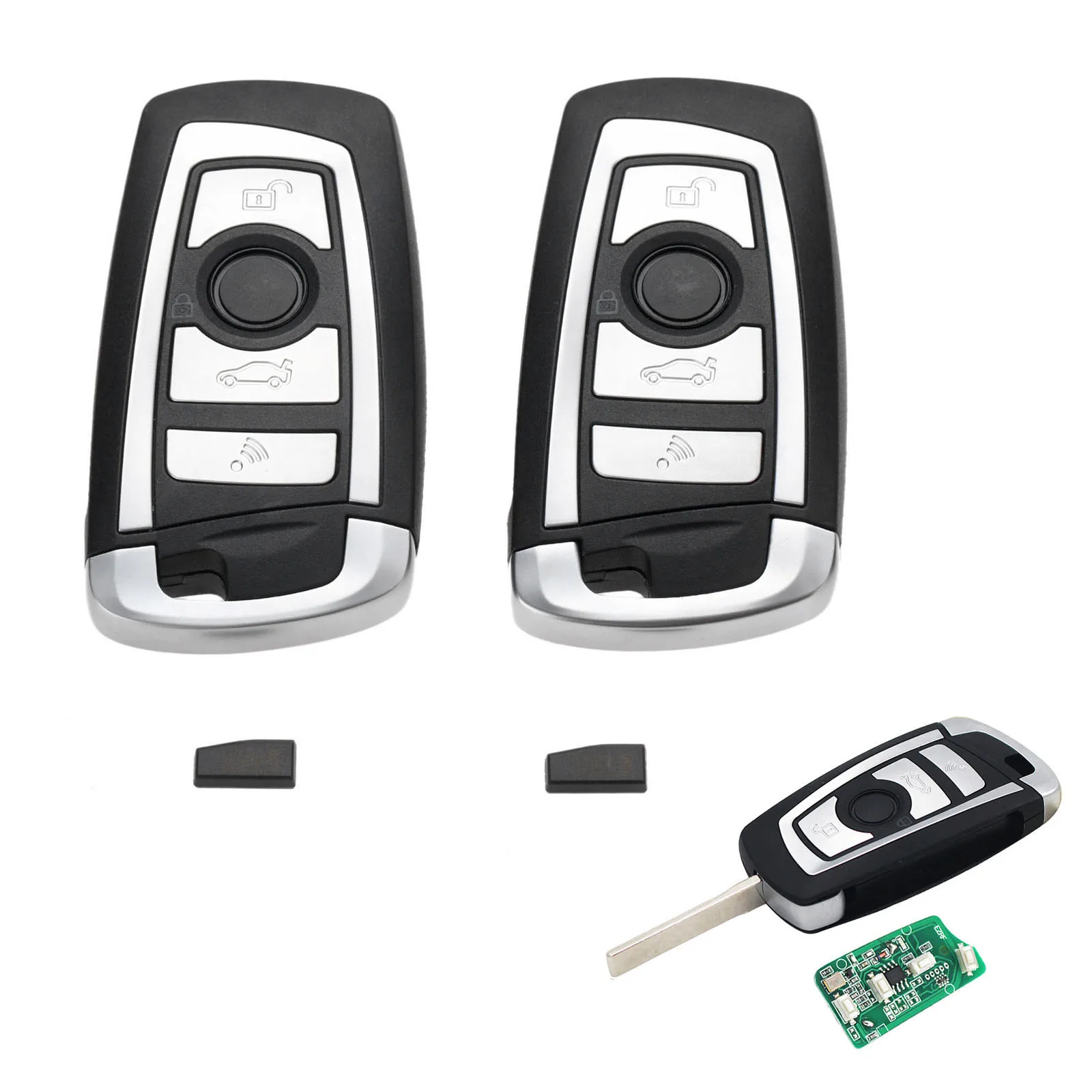2 шт. модифицированный флип 4 кнопки 433 МГц Авто удаленный ключ HU92 ID44 PCF7935 чип для BMW