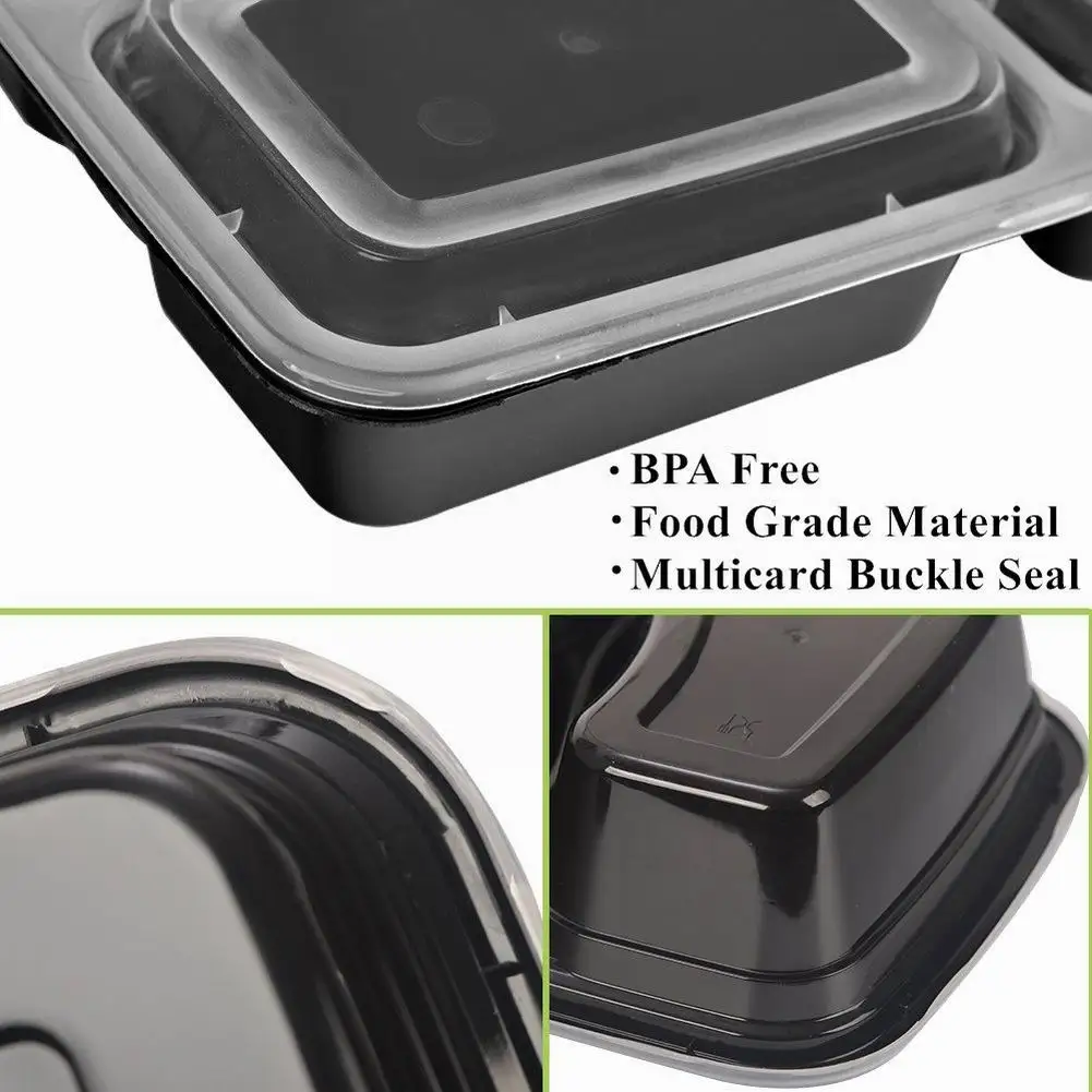 35 oz 2 Compartment Meal Prep Containers with Lids Durable BPA Free Plastic Food Storage Stackable Kitchen supplies | Дом и сад
