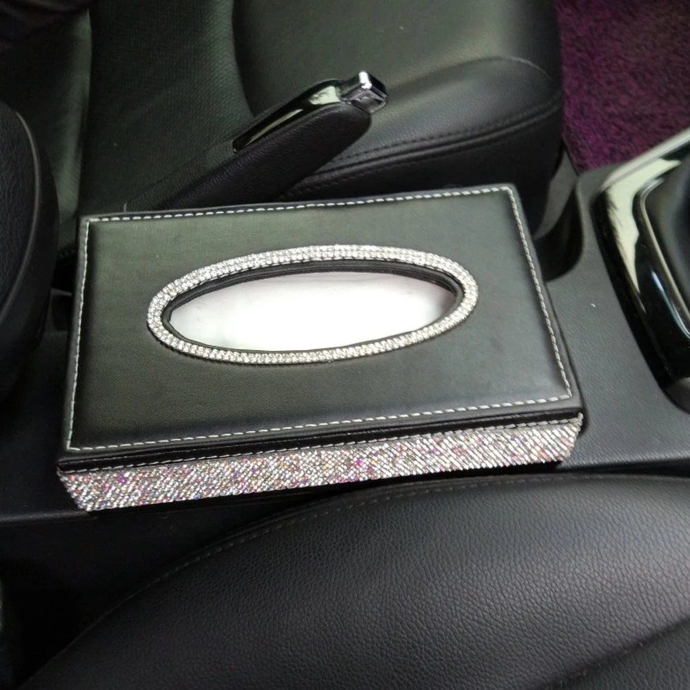 Отличный подарок черная кожаная автомобильная коробка для салфеток с