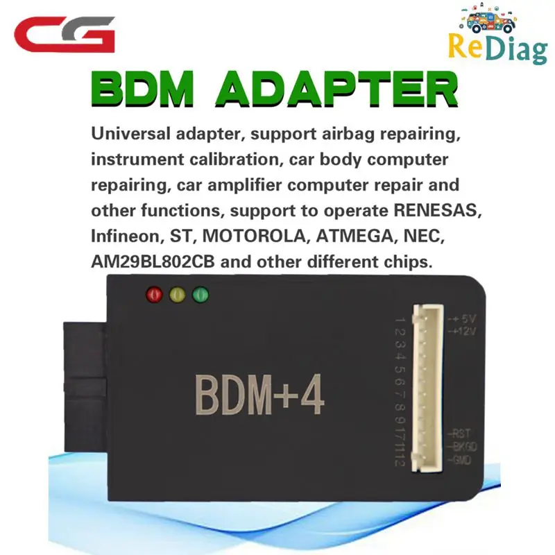 Адаптер BDM 4 работает с устройствами восстановления подушек безопасности CG100 Renesas
