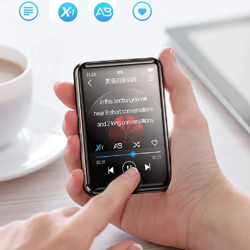 MP4 плеер Bluetooth 16 Гб с 2 4 дюймовым сенсорным экраном HiFi без потерь металлический музыкальный встроенный