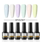 ROSALIND 6 шт.набор гель-лаков для ногтей, чистый цвет, набор для ногтей, Полупостоянный Набор для дизайна ногтей, Базовое покрытие, УФ-светодиодный набор гель-лаков
