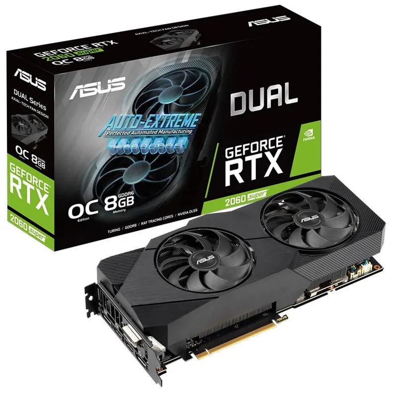 Видеокарта Asus DUAL RTX2060S O8G EVO V2 графическая карта GPU asustek компьютерная видеокарта для
