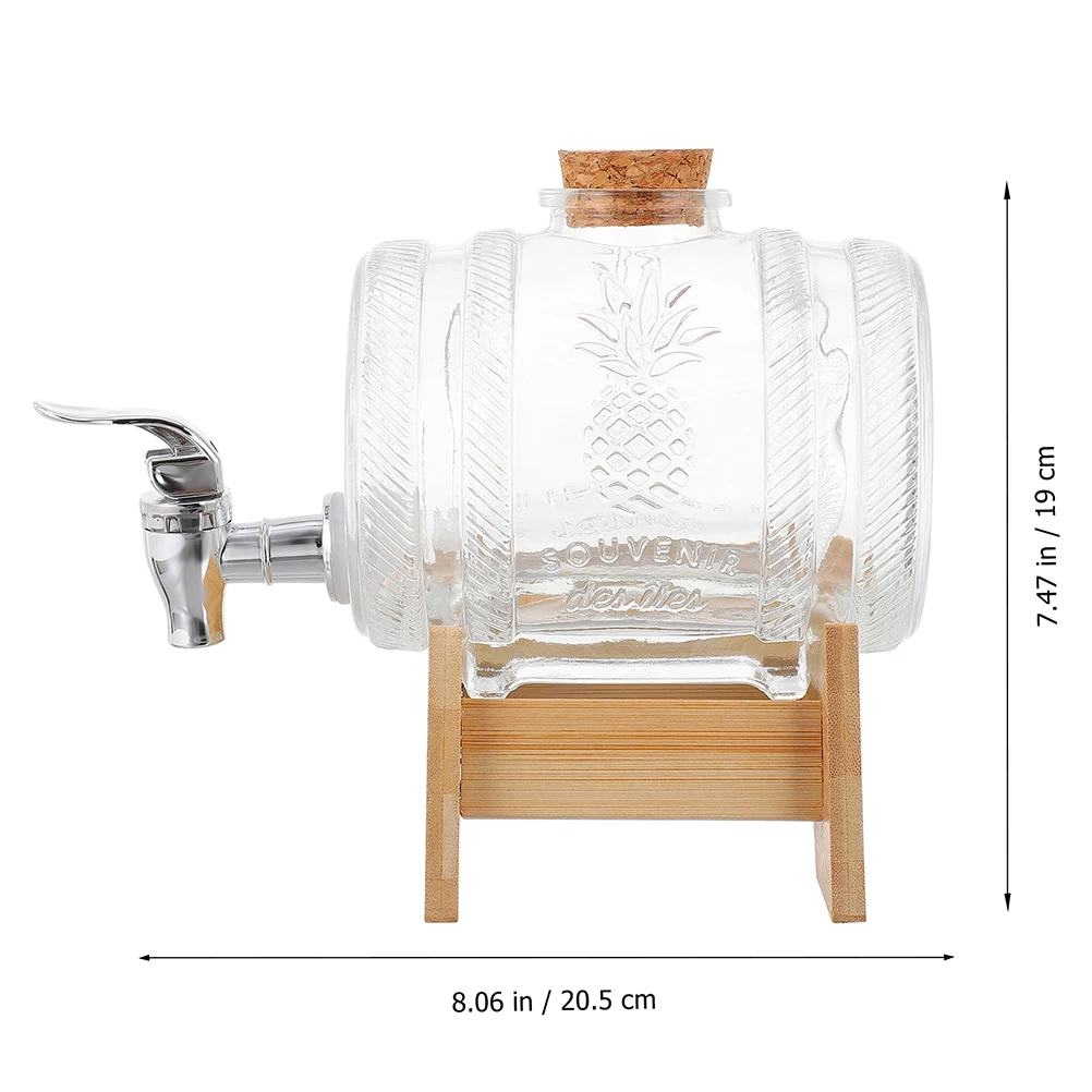 

2 Sets of 1kg Vintage Wine Barrel Beverage Dispenser with Bamboo Rack and Faucet