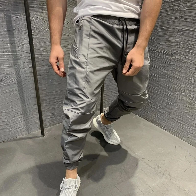 NEW Reflective Pants Streetwear Fitness Men Hip Hop Sweatpants Mens Casual Joggers Unisex Harajuku | Мужская одежда