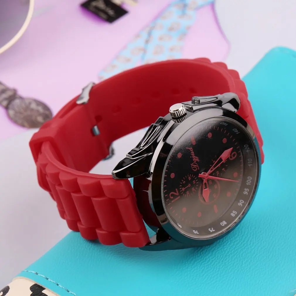 Модные кварцевые часы с силиконовым ремешком карамельных цветов аналоговые