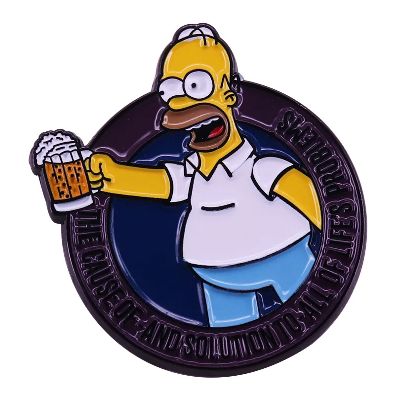 Брошь с эмалью Гомера Барта Лизы значки на лацкан из аниме сериала Собирание