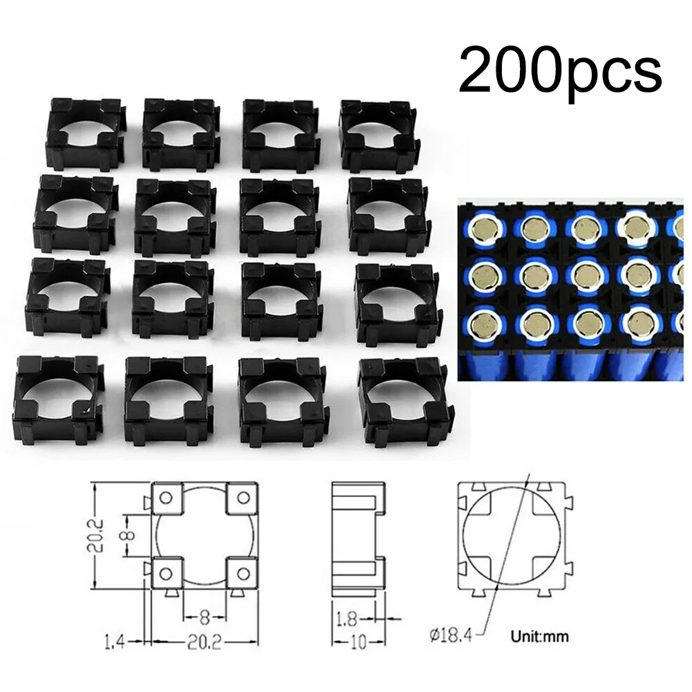 

100/200pcs PP Battery Holder Cells Holder 22*22mm Safety Radiating Shell Storage Bracket For All Types Of Battery Unit