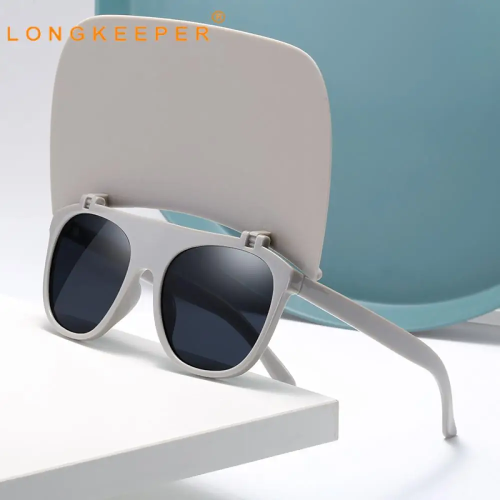

LongKeeper Fashion Shield Visor Flip Up Sunglasses Women Men Luxury Oversized Punk Shades Male Square Sun Glasses Female 2021
