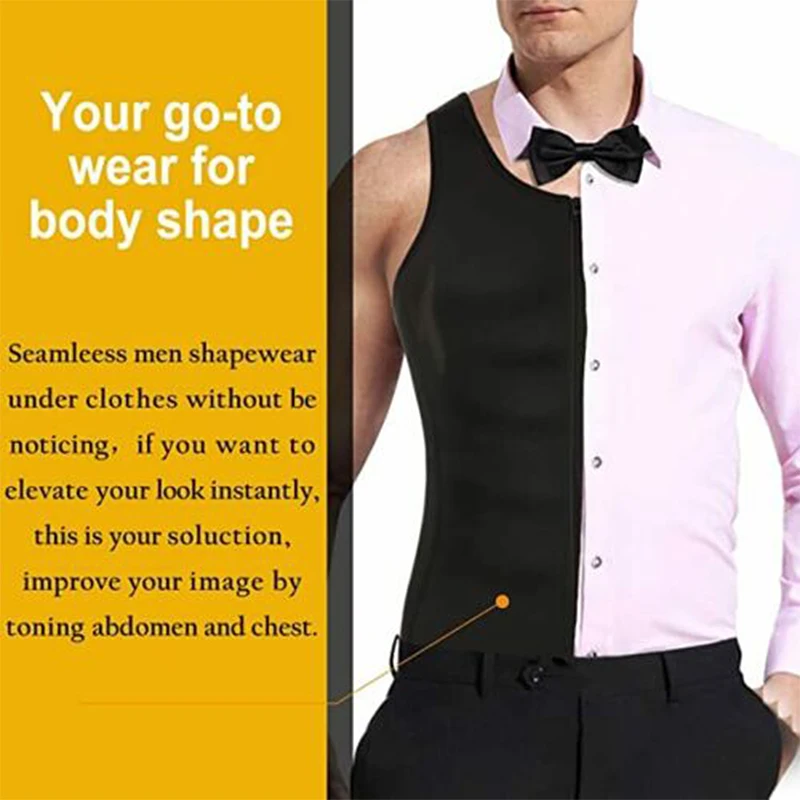 Мужской тренировочный корсет для похудения на молнии сауны жилет Корректирующее