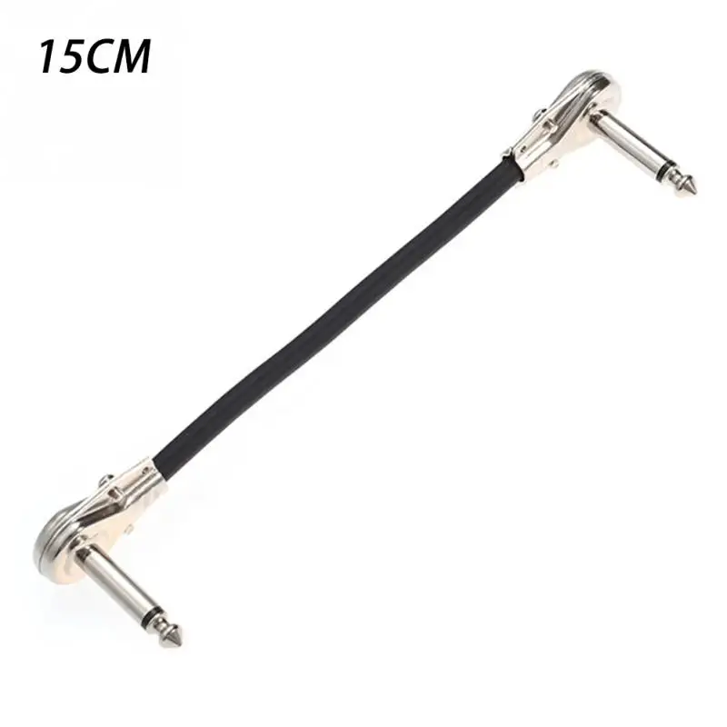 MC-02 15cm 1 шт. 15 см/30 см гитарная педаль эффектов инструмент патч-кабель 1/" Серебряный Прямоугольный штекер черный ПВХ куртка золото/серебро Цвет - Цвет: MC-02 15cm