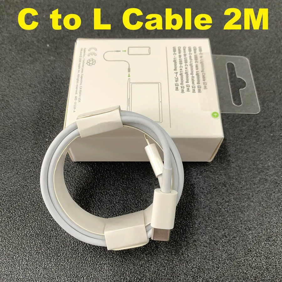 

10 шт./лот оригинальный качественный Usb c кабель для iPhone 12 11 pro Max Xs XR 8 pin для Type C PD кабель для быстрой зарядки с коробкой 2 м/6 футов 1 м