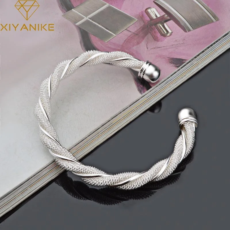 XIYANIKE из стерлингового серебра 925 пробы креативные модные Скручивающиеся