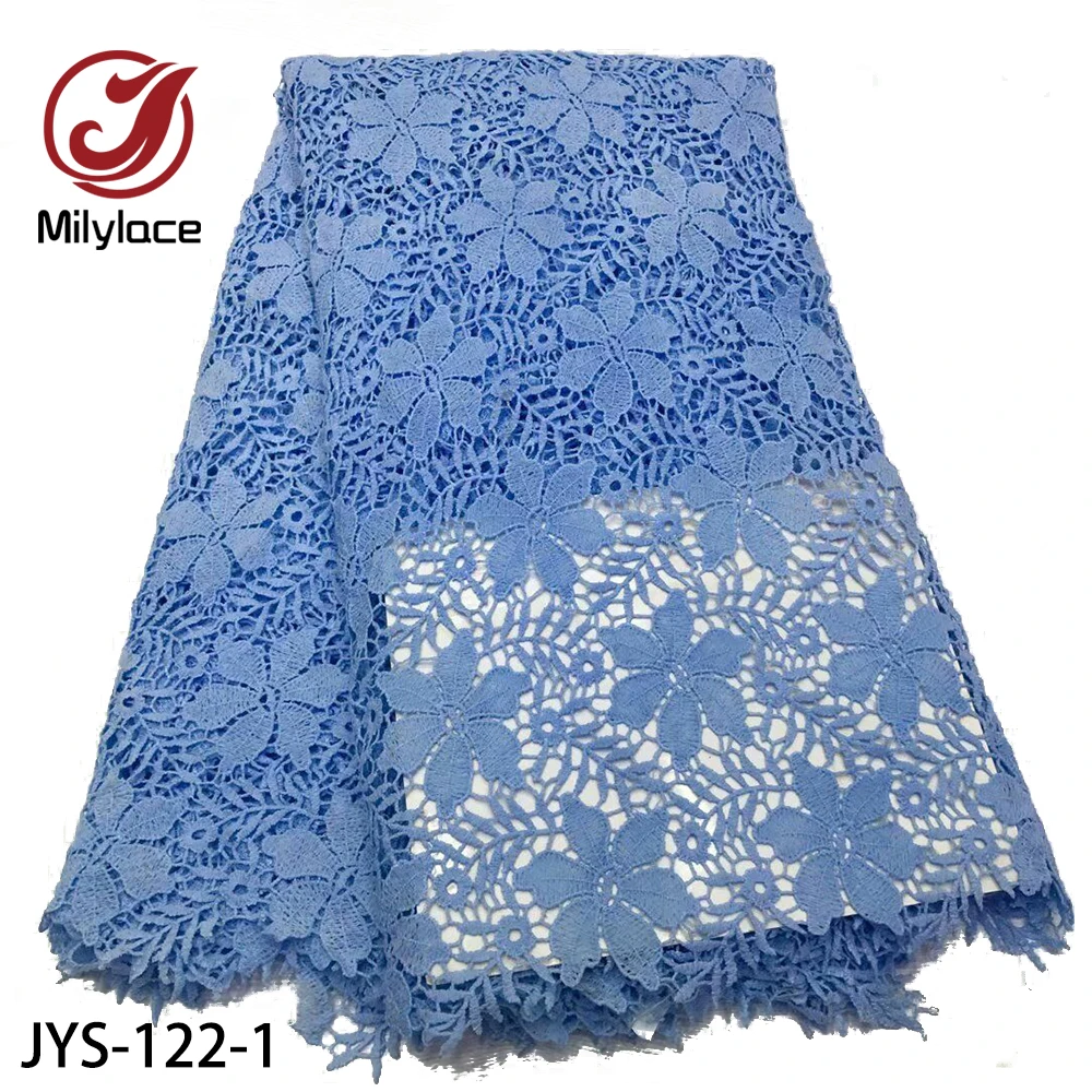

Nigerian Milk Silk Guipure Lace Fabric High Quality African Cord Lace Fabric for Wedding French Laces JYS-122