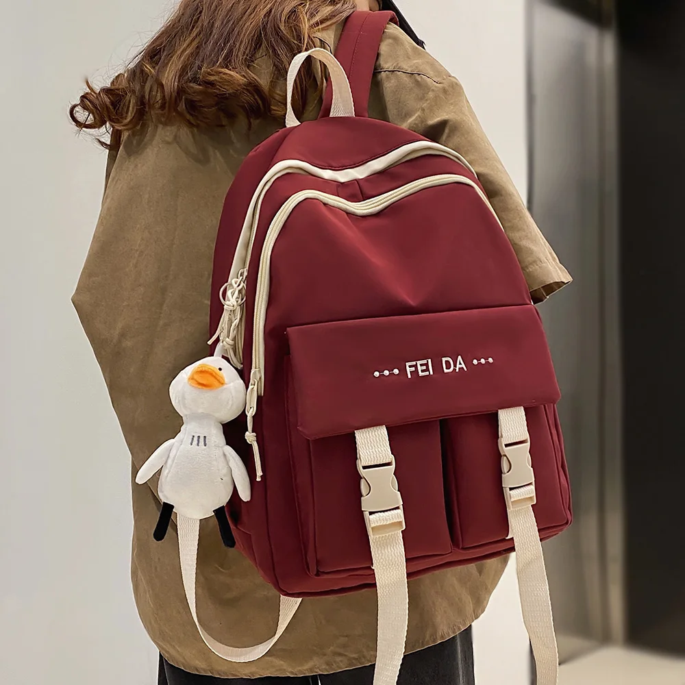 

Fashion Book Lady Backpack Girl Kawaii Student School Bag Women Waterproof Harajuku Backpack Embroidery Cute College Bags Female