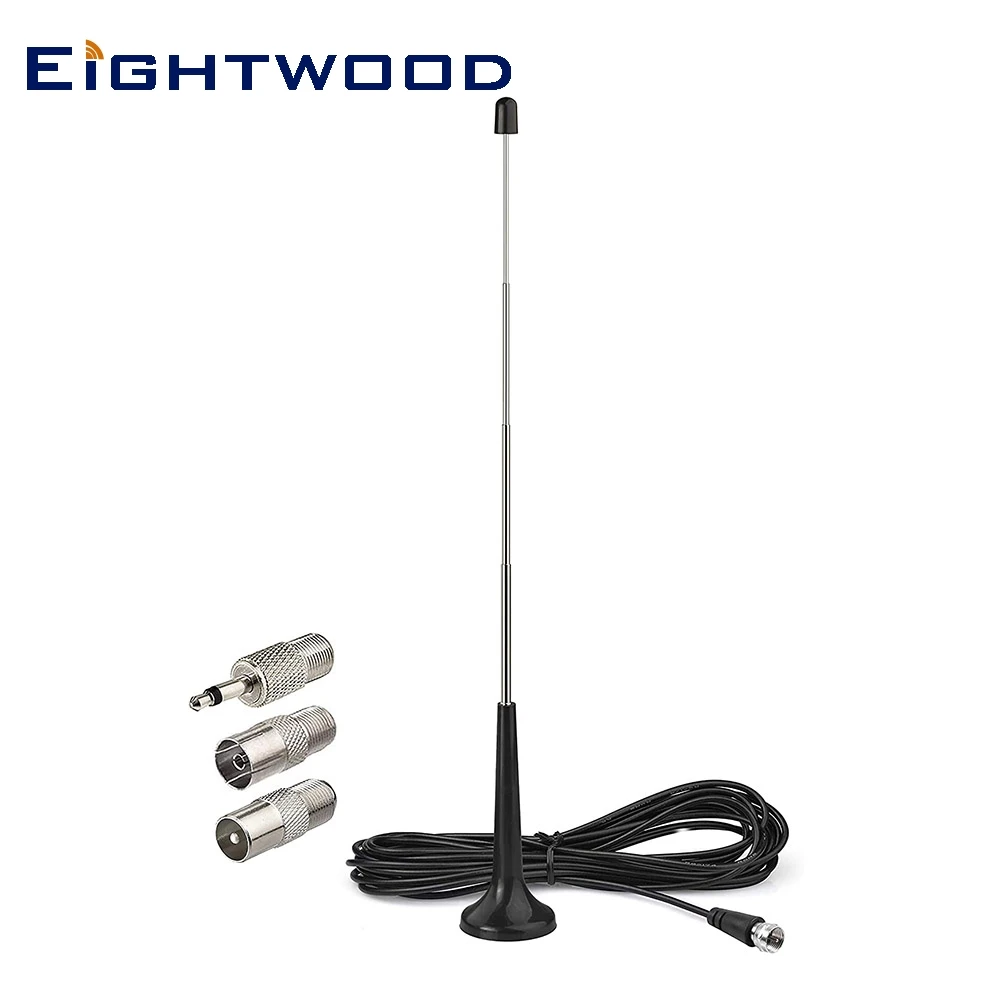 FM DAB Телескопическая комнатная антенна F разъем с кабелем 3 м плюс адаптерами 4