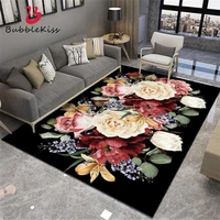bubble kiss modern black carpets for living room color flower pattern home large area rugs bedroom decor soft non slip floor mat