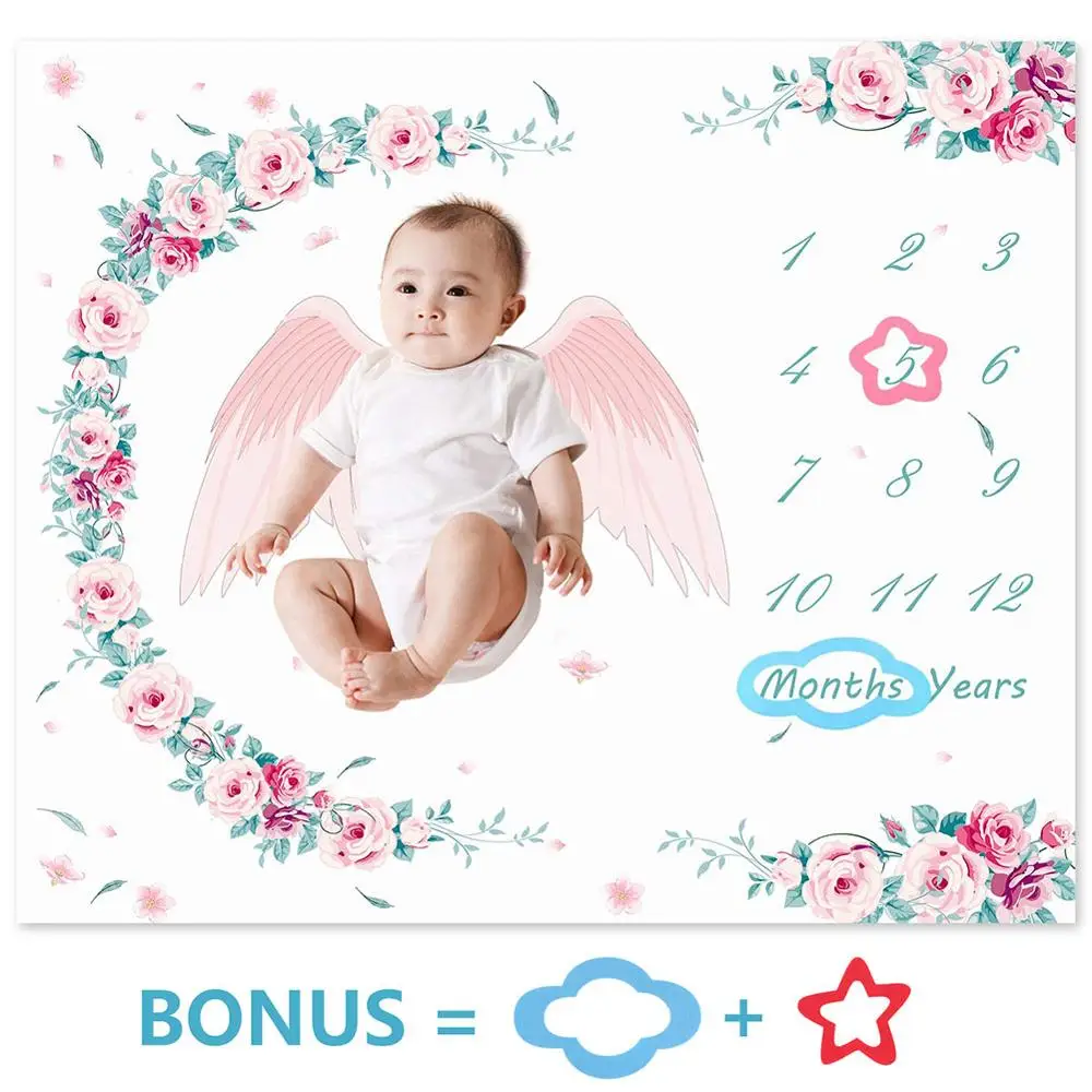 Фон для детской фотосъемки с Одеяло фон Многофункциональный милый Цветочный принт фотографические реквизиты для новорожденных ежегодно ежемесячно веху