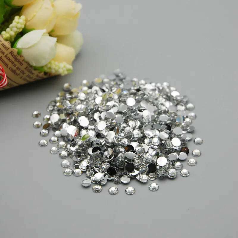 Высококачественные прозрачные стразы 1000 шт./лот с плоской задней поверхностью не