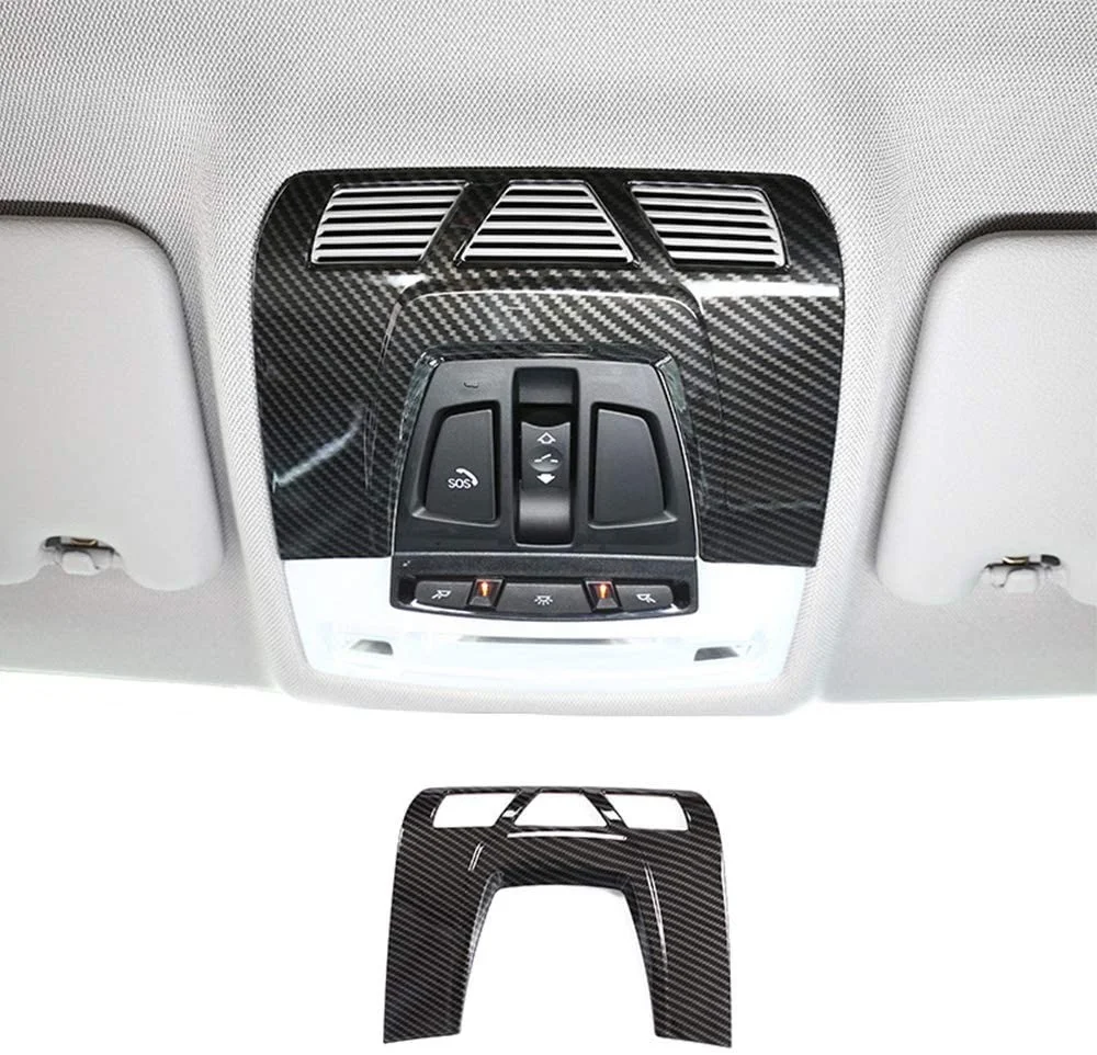 

ABS Carbon Fiber Color Car Inner Front Reading Light Lamp Panel Cover Trim Auto Interior Roof For BMW 1 2 3 4 Series X1 X2 X5 X6