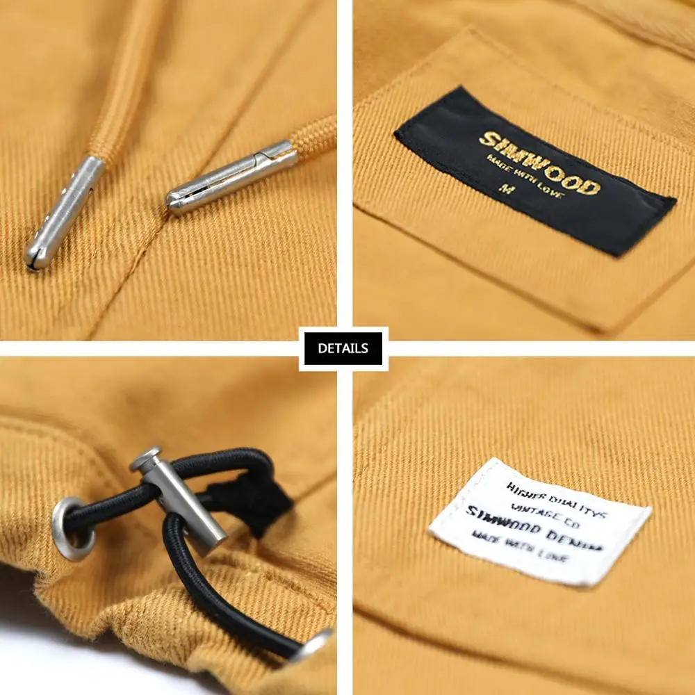 Мужская куртка SIMWOOD повседневная из 100% хлопка с карманами весенняя 190092|Мужские