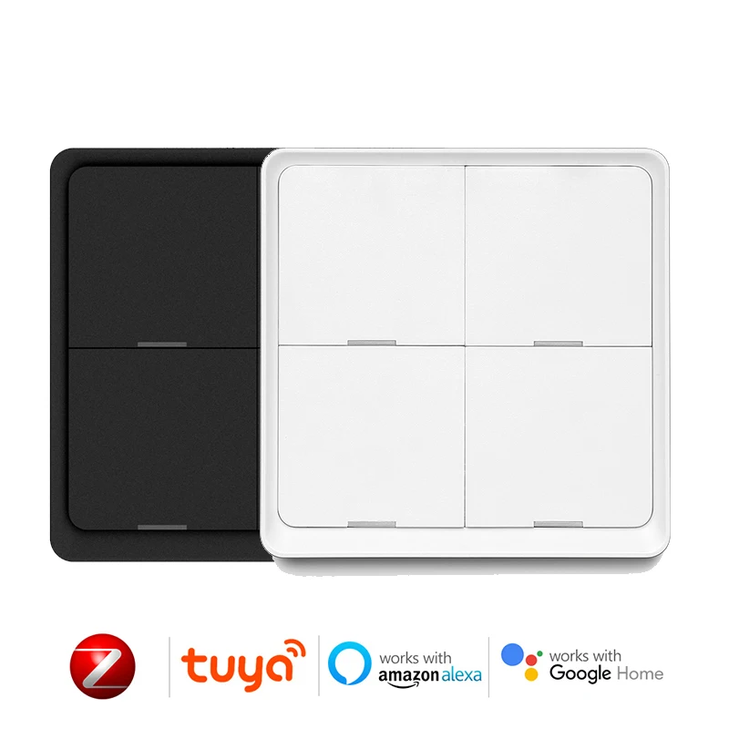 Умный выключатель ZigBee Scence 4 клавиши на батарейках работает с Google Home Alexa Tuya |