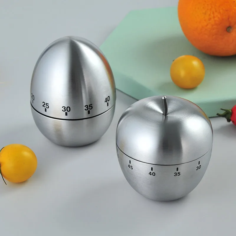 

Kitchen Timer Manual Stainless Steel Egg Shaped Mechanical Rotating Alarm with 60 Minutes for Cooking Creative Kitchen Timer