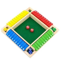deluxe four sided gift shut box wooden board game set digital dice party club drinking flips puzzle games for adults families