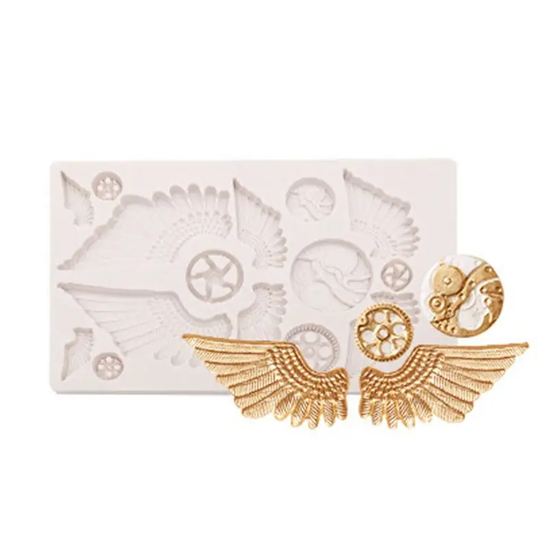 

Gear Moon Star Clock Wing Silicone Mold Fondant Chocolate Resin Mold Art Crafts