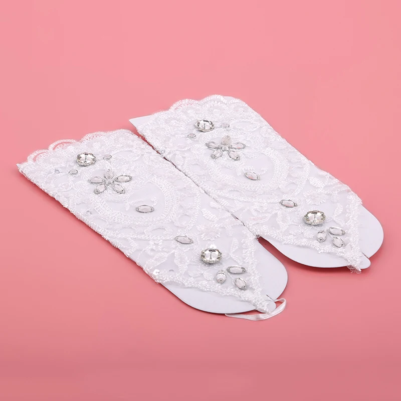 

1Pair Crystal Wedding Gloves Wedding Accessories For Bride Wedding Dress Gloves Performance Studio Supplies