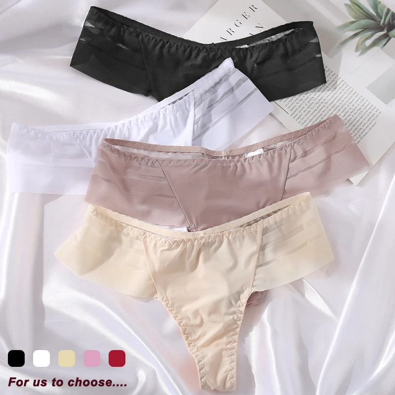 

2PCS/Set Women's Panties Sexy Perspective Lace Panties Seamless Ladies Underwear Female Underpants Cotton Crotch Lingerie M-XL