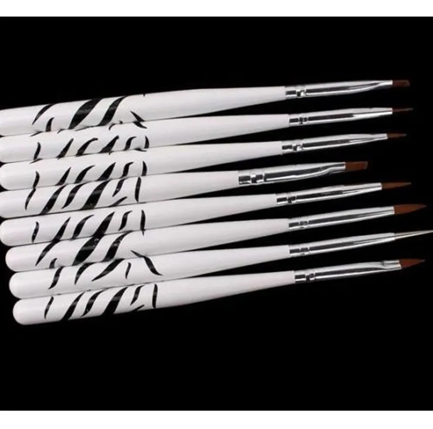 8 шт. практический Маникюр Педикюр УФ Гель лак акриловая кисть для дизайна ногтей