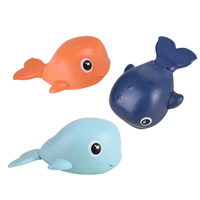 

Shaking Sound Explosion Children Bathing Bath Toy on the Chain Asynchronously Clockwork Whales Swim Baby BathroomWater-JetShower
