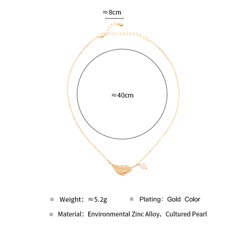 Богемное перо жемчужное ожерелье для женщин Очаровательная Золотая свадебная