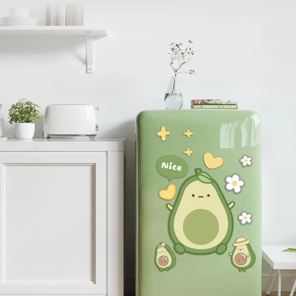 

Kawaii авокадо, магнитная доска для сообщений на холодильник, белая доска, стикер на холодильник, напоминание, блокноты для записей, графики, ма...