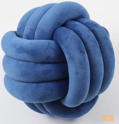 navy blue Мяч-клубок Подушка с наполнением/35 см круглые автомобильные декоративные подушки украшения для дома бант узел розетка декоративная подушка для дома внутри - Цвет: navy blue