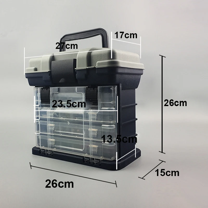 

Fishing Tackle Box Portable 4 Layers Fishing Box Sea Boat Fishing Accessory Box Case With Handle Utility Box