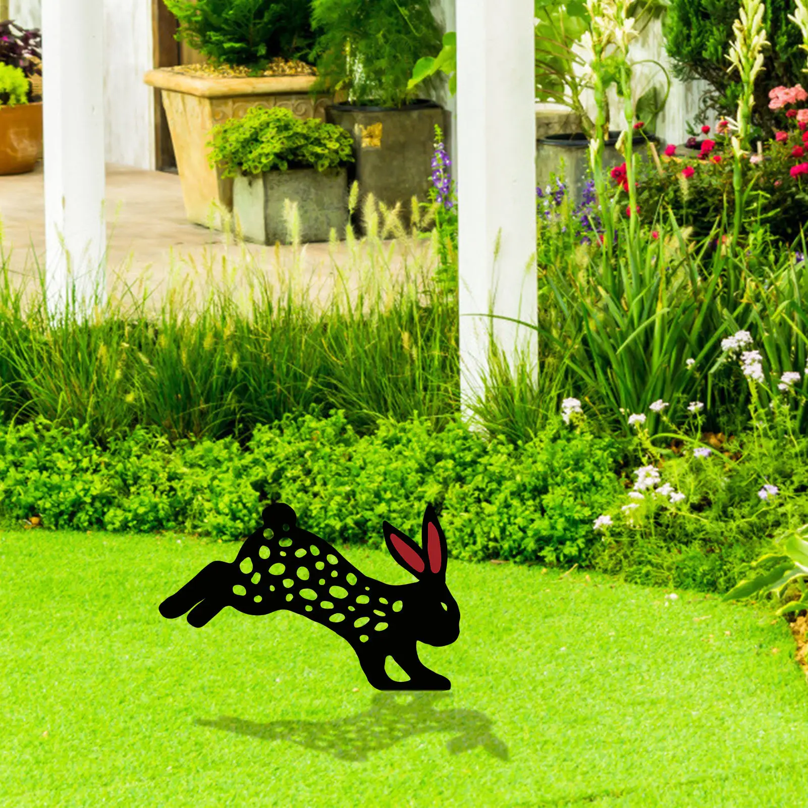 

Garden Decoration Acrylic Reusable Waterproof Bunny Yard Art Lawn Stakes Gardening Ornaments Home Decor Indoor Rabbit Ornaments