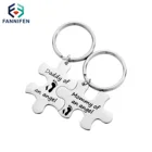 Брелок для ключей, автомобильный, из нержавеющей стали, подарок для мамы, папы, пары, любовь навсегда, двойной брелок