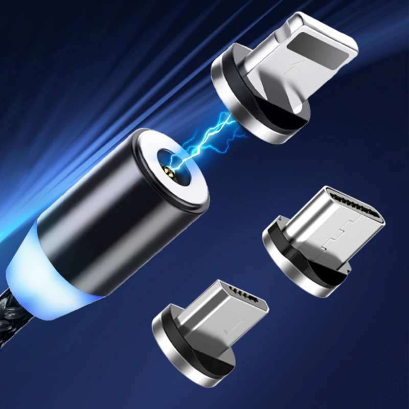 Применимый Apple Android type-c мобильный телефон круглый три в одном Магнитный кабель