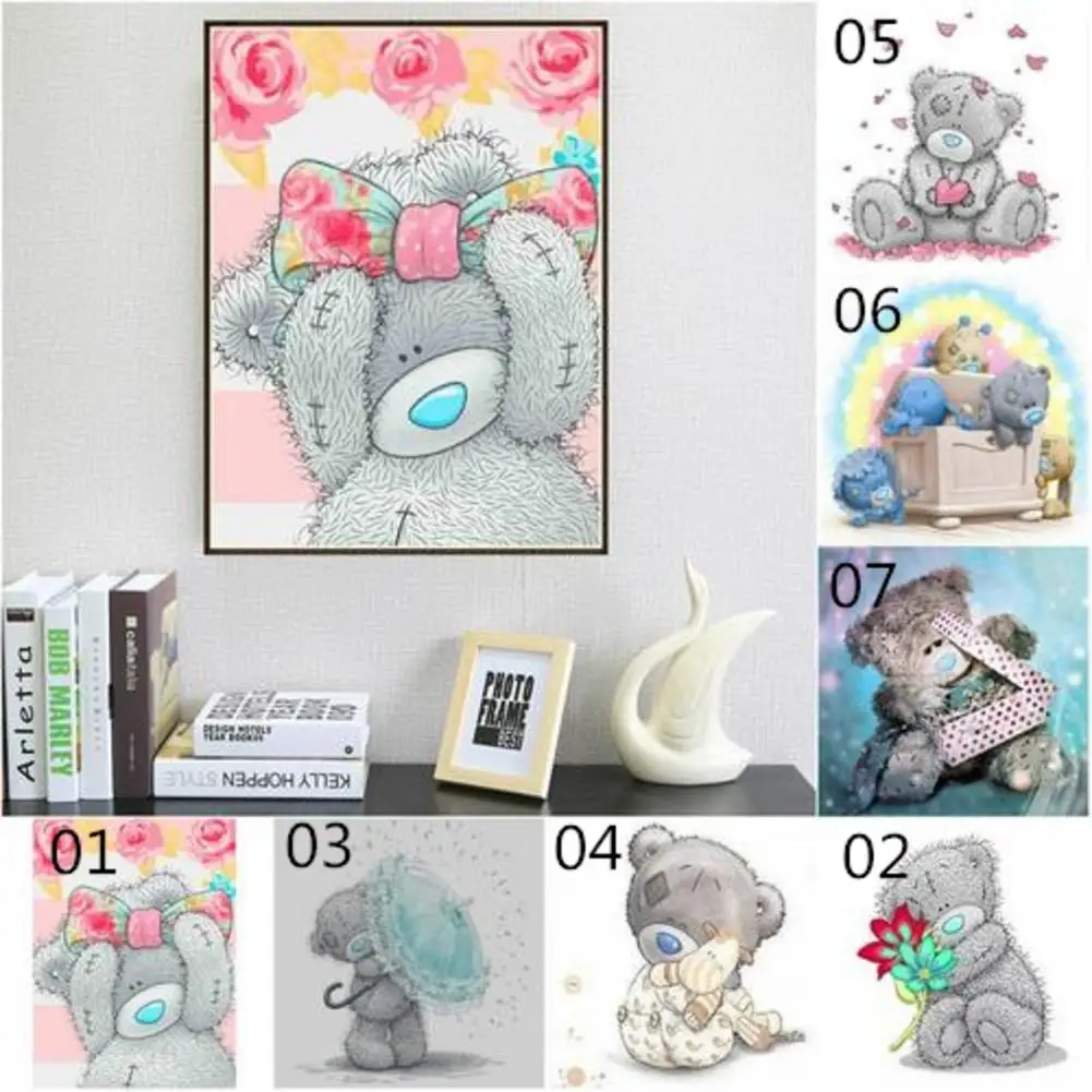 5D алмазная картина плюшевый мишка горный хрусталь Алмазная вышивка крестиком