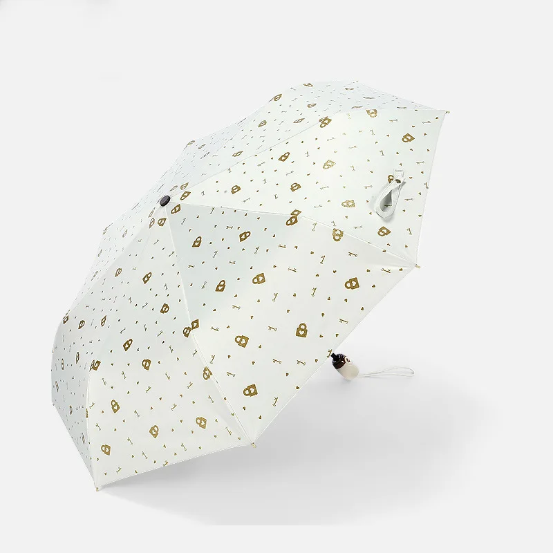 Зонт YADA 2020 золотистого цвета с замком автоматический складной для детей и женщин