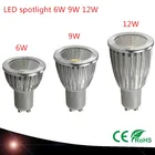 Суперъяркая светодиодсветильник лампочка GU10, яркая лампочка, ярсветильник свет, теплыйбелый свет, 85-265 в, 6 Вт, 9 Вт, 12 Вт, GU10, светодиодная лампочка GU10, светодиодный прожектор