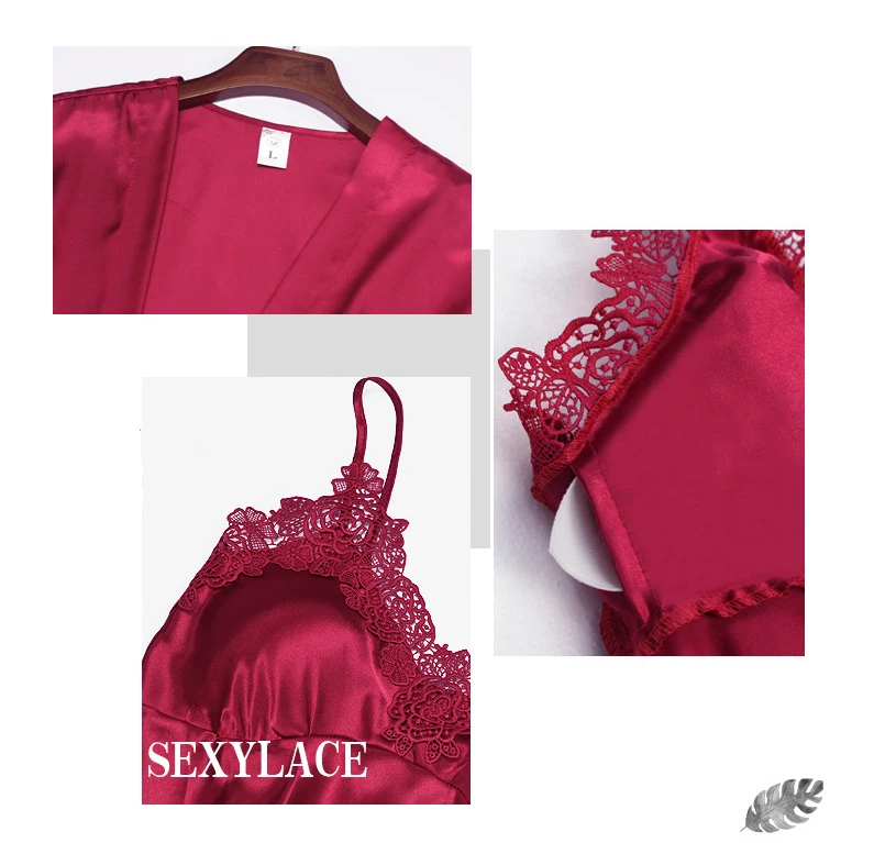 Комплект пижамный женский красный из трех предметов топ на бретельках и штаны