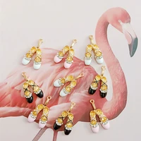 10 pcslot diy ballet shoes rhinestone small pendant alloy accessories doll buttons buckle clothing accessories handmade