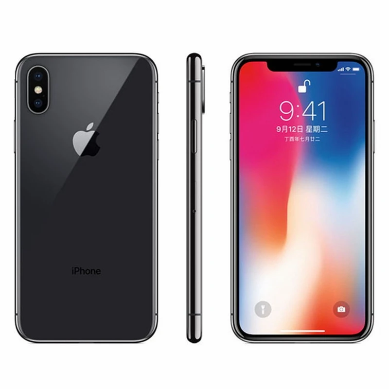 Разблокированный Apple iPhone X Hexa Core 3 Гб ram смартфон 5," 4G LTE 12MP двойная задняя камера распознавание лица 64 Гб/256 Гб мобильный телефон