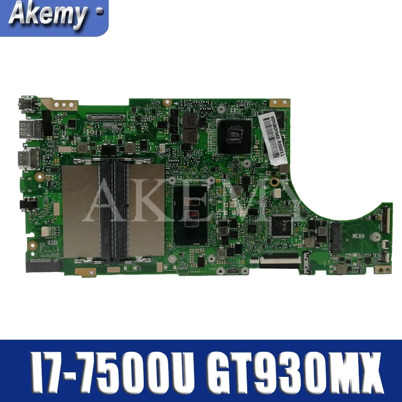 Akemy X510UR для For Asus X510U X510UN X510URR X510UQ Laotop материнская плата W/ I7 7500U GT930MX|Материнские